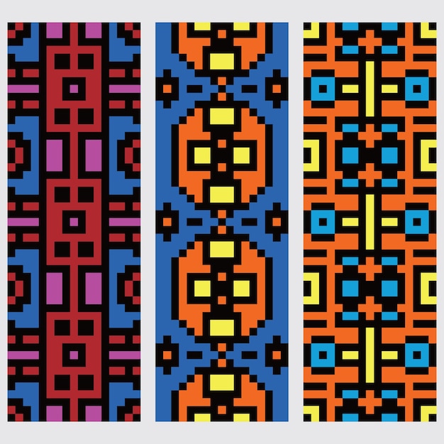 seamless set pixel abstract pattern