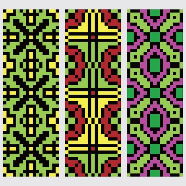 seamless set pixel abstract pattern