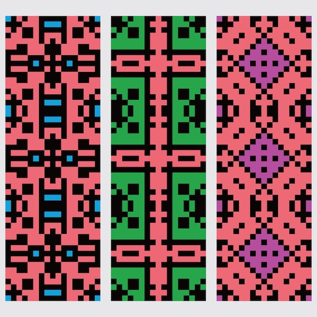 seamless set pixel abstract pattern