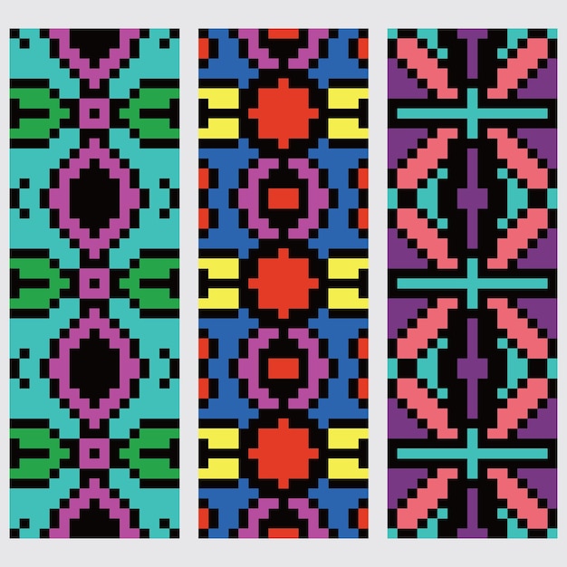 seamless set pixel abstract pattern