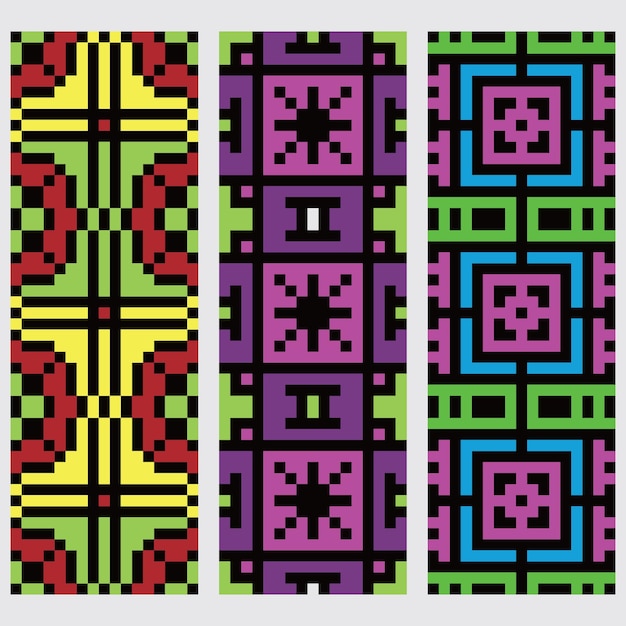 seamless set pixel abstract pattern