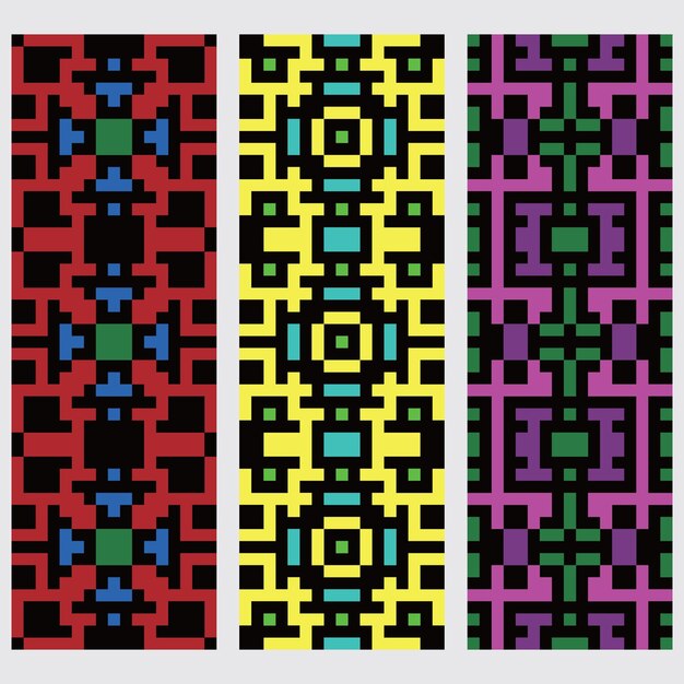seamless set pixel abstract pattern