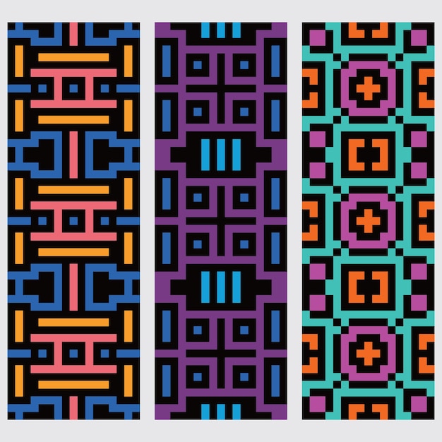 seamless set pixel abstract pattern