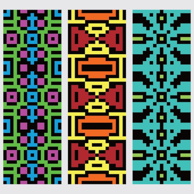 seamless set pixel abstract pattern