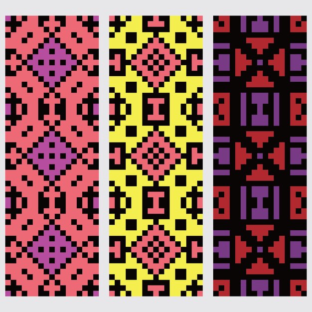 seamless set pixel abstract pattern