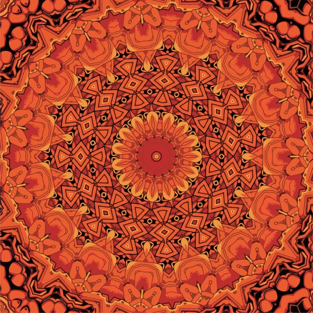 Seamless tracery tile mehndi design Ethnic ornament colorful doodle symmetry texture