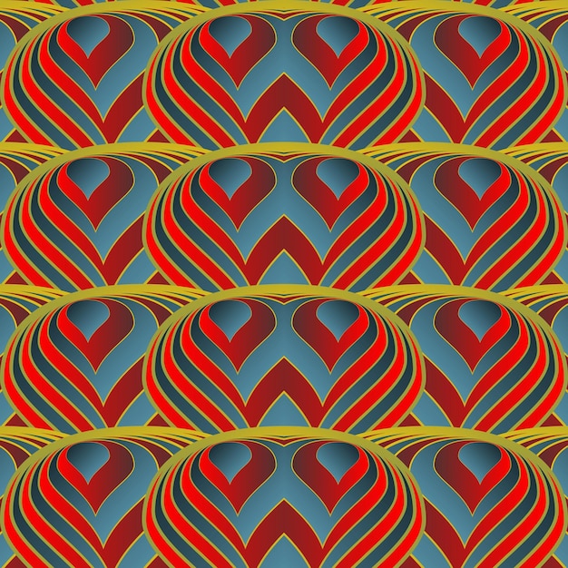 Seamless vector abstract pattern symmetrical geometric background with repeating elements