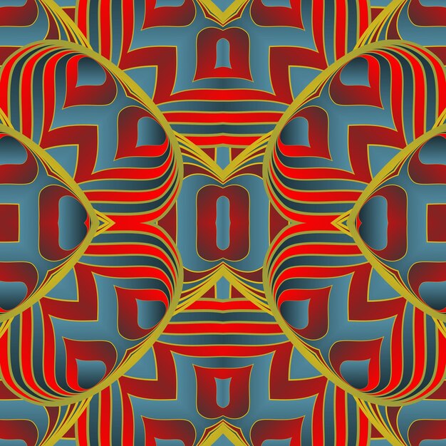 Seamless vector abstract pattern symmetrical geometric background with repeating elements