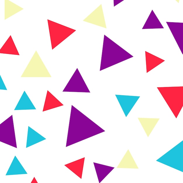 Seamless vector pattern of red violet and blue triangles Perfect for fabric textile wallpapers