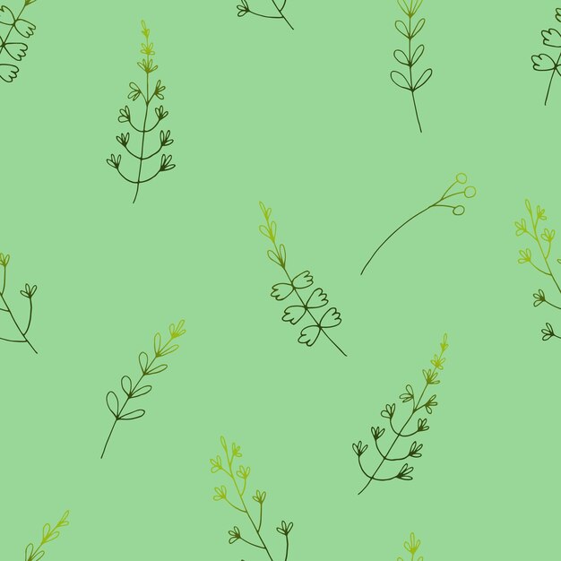 seamless vector pattern with boho  herb minimalism