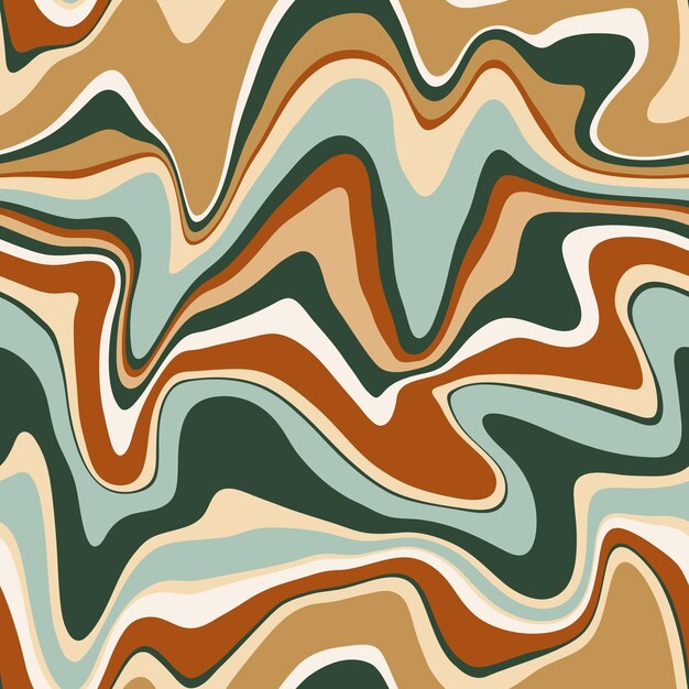 Seamless vector pattern with groovy psychedelic weaves.
