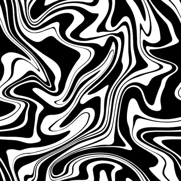 Seamless vector pattern with groovy psychedelic weaves.