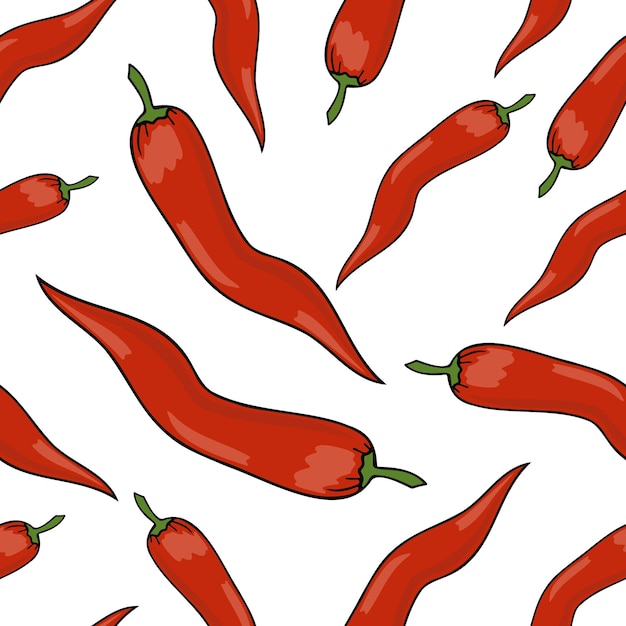 seamless vector pattern with peppers