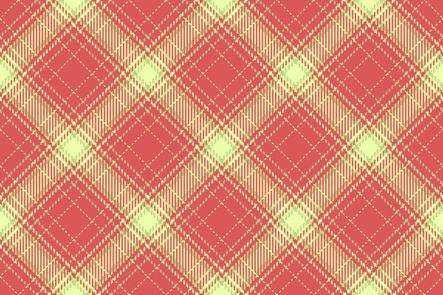 Seamless vector plaid of tartan fabric pattern with a check background texture textile in lime and red colors