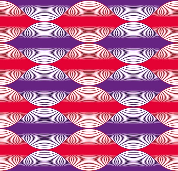 Seamless wave lines pattern, abstract geometric background, vector illustration.
