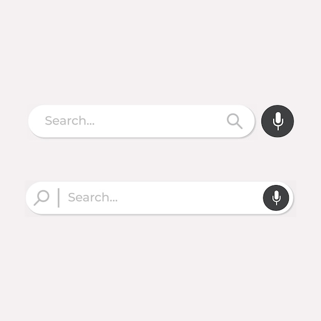 search bar and voice recorder with voice recorder bubble ui design elements illustration