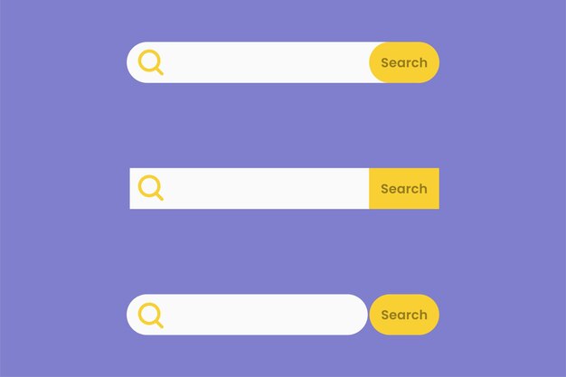 Search bar buttons vector set
