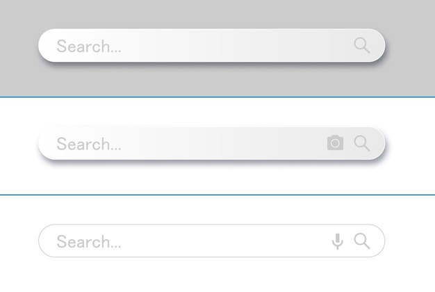Search bar for user interface design and website search address and navigation bar icon collection o