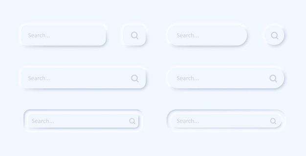 search bar icon set. neumorphism style. browser template. vector line icon for business and advertising