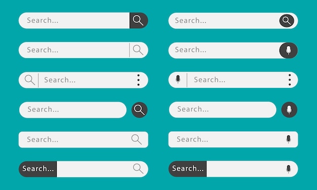 search bar template design set. navigation form set ui and website