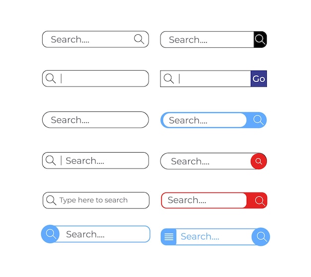 Search Bar UI Designs Set of search boxes ui template