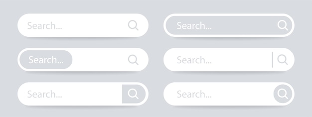 Search button. UI navigation element. Vector template for browsers with www search bar.