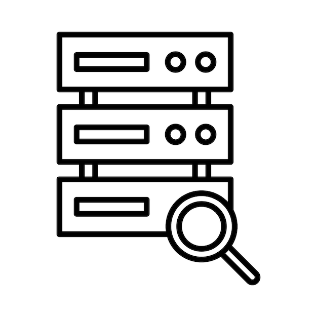 Search Database Line Illustration