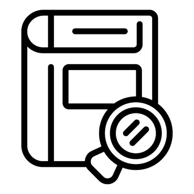 Search new book icon outline vector Work stack