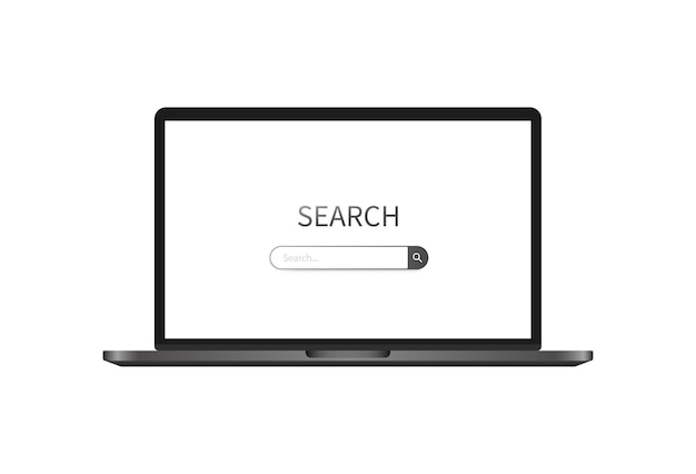 search realism gray search engine on a macbook browser on a macbook vector illustration