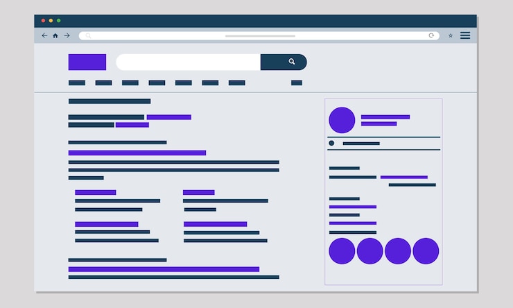 Vector search result with profile landing page design