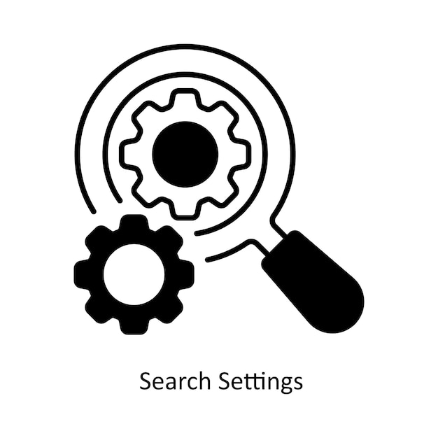 Search Settings vector sami solid icon style illustration EPS 10 file