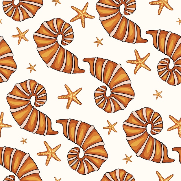Seashell and Starfish Pattern