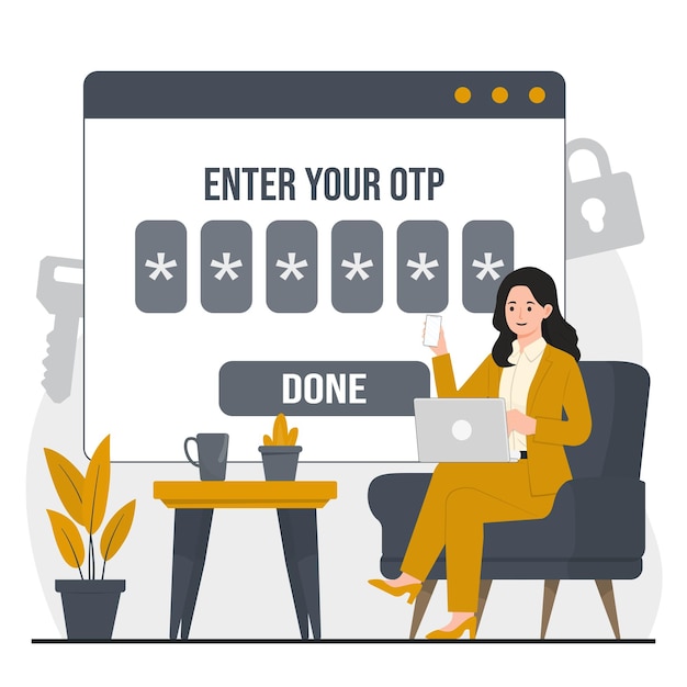 secure access with onetime password OTP concept authentication for added security safety unlock