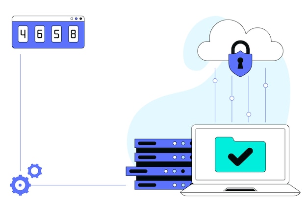 Secure data storage and cloud security illustration