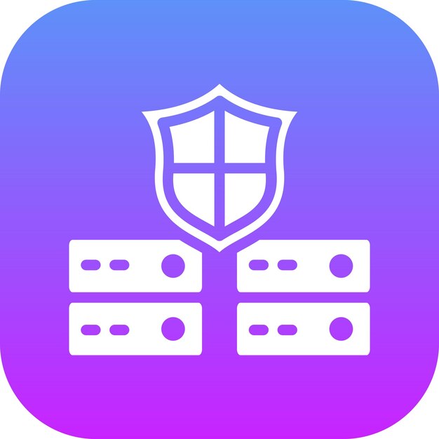 Secure Database Icon vector icon illustration of Networking and Data Sharing iconset