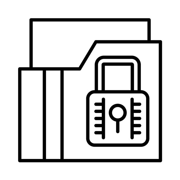 Secure Folder Line Illustration