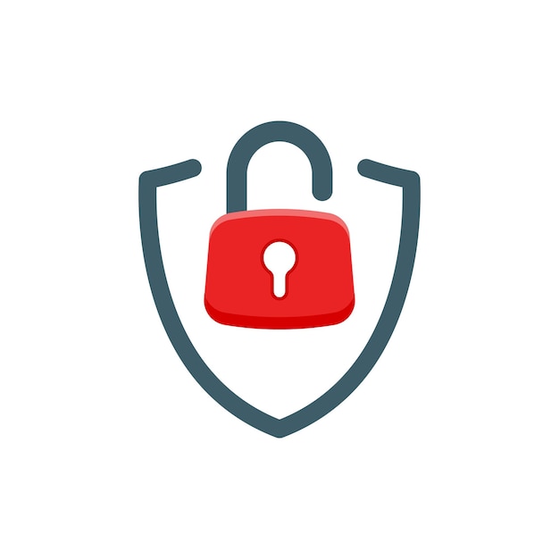 Secure icon in flat style Privacy guarantee vector illustration on isolated background Safety risk sign business concept