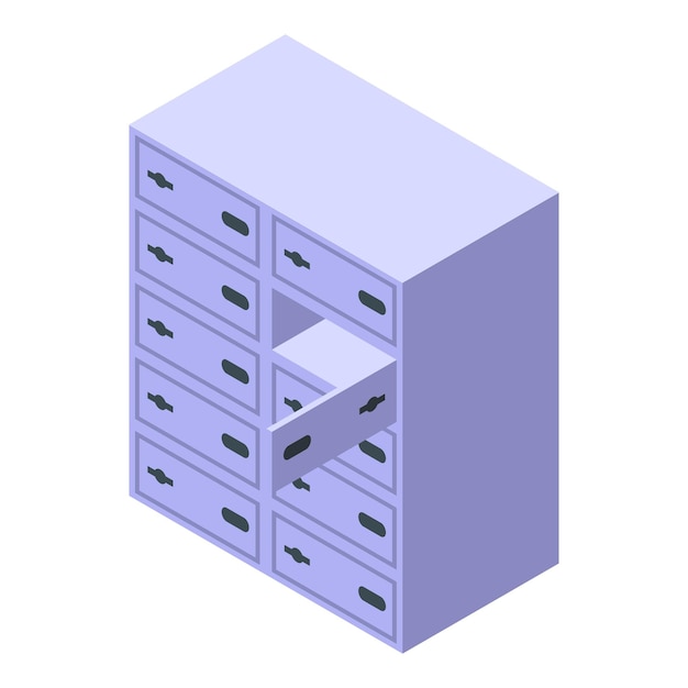 Secure locker storage icon isometric vector Room closet Safe security