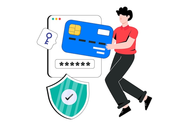 Secure Payment Flat Style Design Vector illustration. Stock illustration
