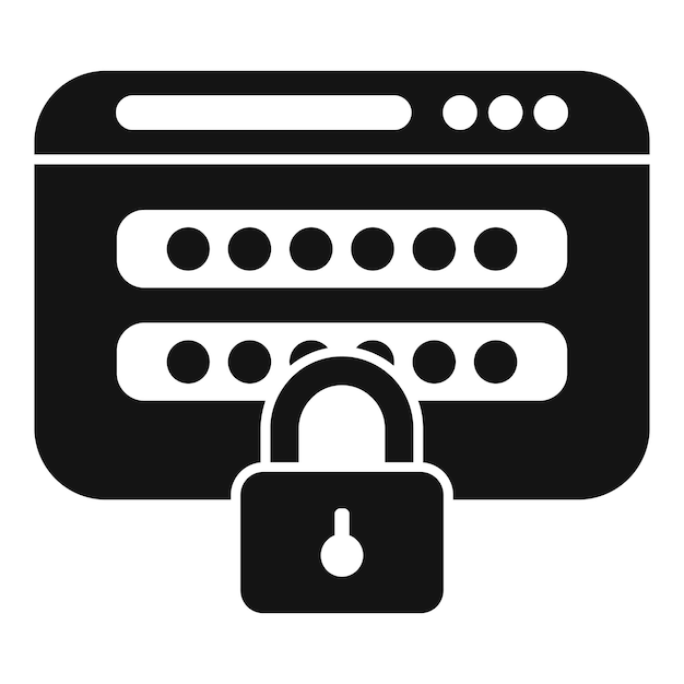 secure webpage with password protection and lock icon