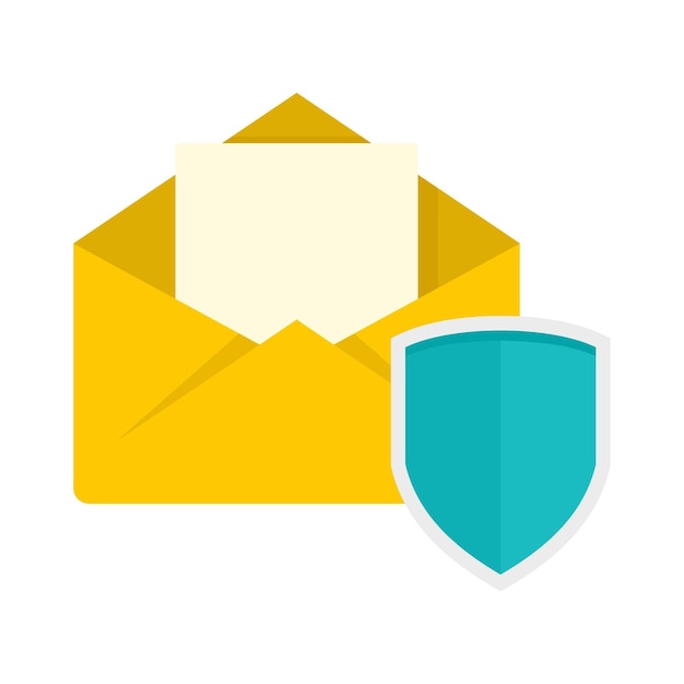 secured mail icon flat illustration of secured mail vector icon for web design