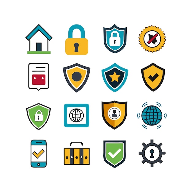 Security Icon Set Collection Vector Illustration