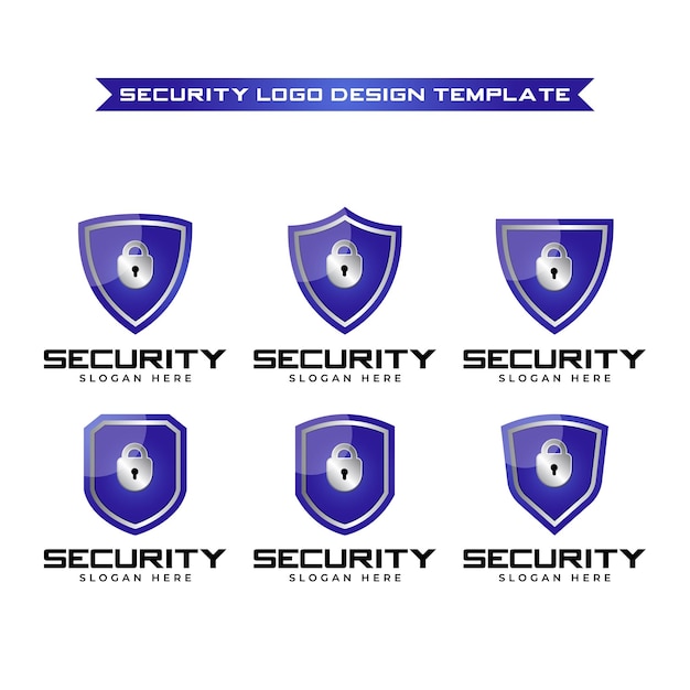 Security logo design template set