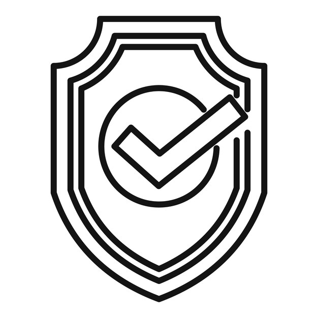 security shield with check mark giving protection and safety