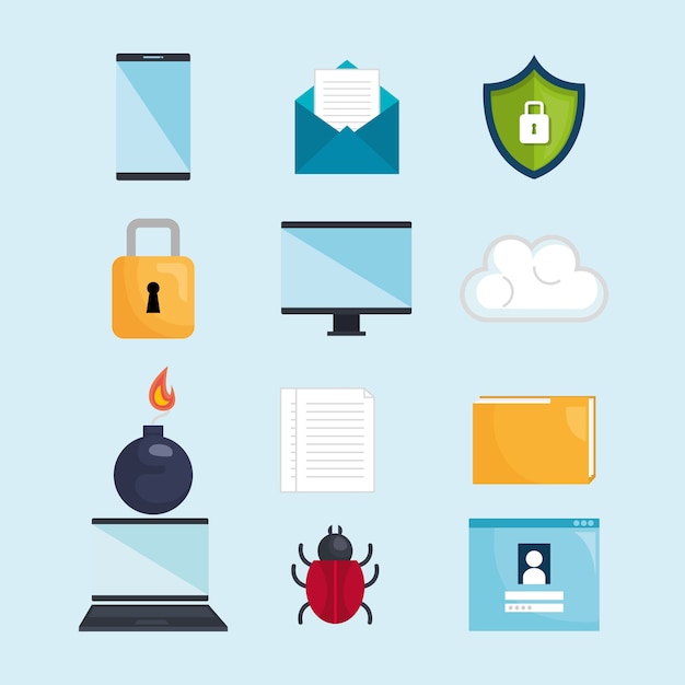 Security system concept icons
