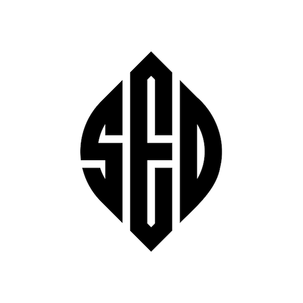 SED circle letter logo design with circle and ellipse shape SED ellipse letters with typographic style The three initials form a circle logo SED Circle Emblem Abstract Monogram Letter Mark Vector