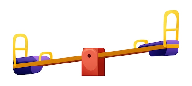 Seesaw vector cartoon illustration isolated on white background