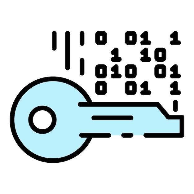 selection of encryption key icon outline selection of encryption key vector icon color flat isolated