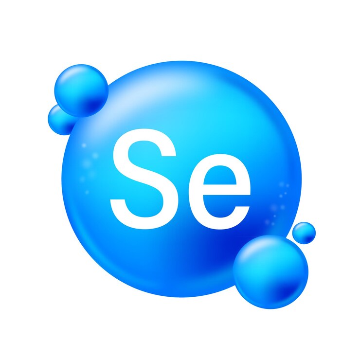 Vector selenium se icon structure chemical element round shape circle light blue