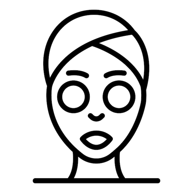 self care face mask icon outline self care face mask vector icon for web design isolated on white background